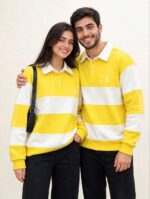 سويت شيرت بولو مقلم بتصميم عصري للجنسين | 5 ألوان - الصورة 2